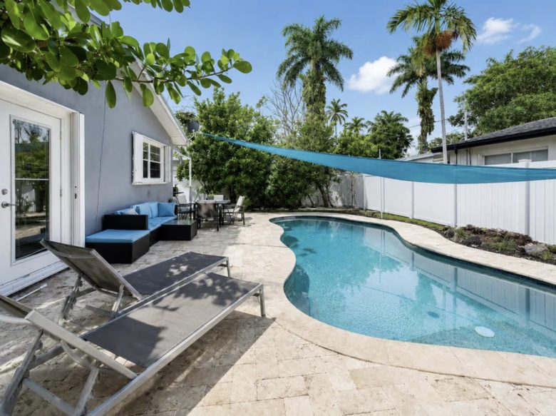Pool Loungers and Sun Shade